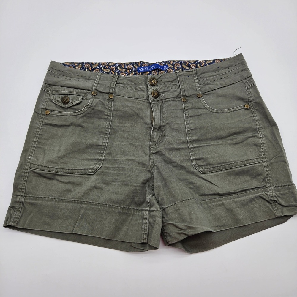 Dakota Blue Womens Olive Green Cargo Utility Shorts Size 10 MSH12461P-CO
